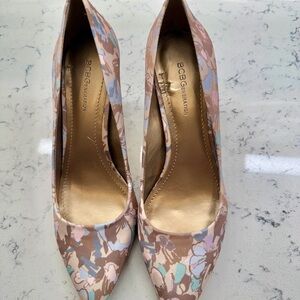 BCBGeneration Floral Heels in Pink and Blue